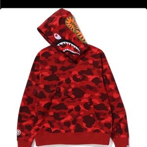 BAPE Red Camo Shark Hoodie
